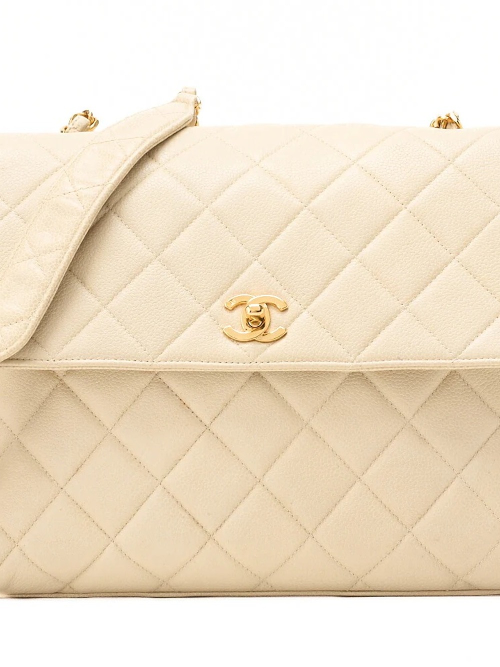 CHANEL Matelasse Square Chain Shoulder Bag – Beige - Picture 3 of 7